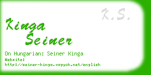 kinga seiner business card